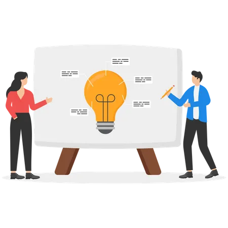 Business people Present Business idea  Illustration