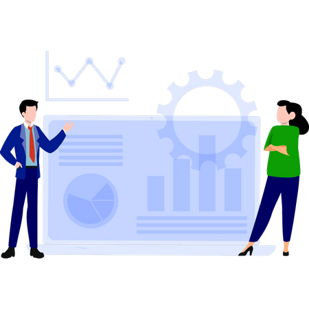 Business people presenting analysis graph  Illustration