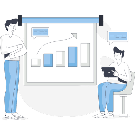 Business people presenting business growth  Illustration
