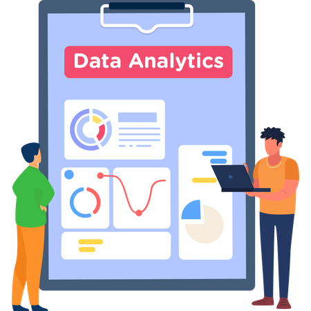 Business people presenting data analytics report  Illustration