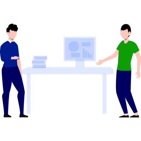 Business people presenting graph  Illustration