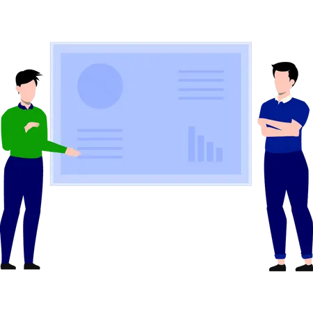 Business people presenting Growth Graph  Illustration
