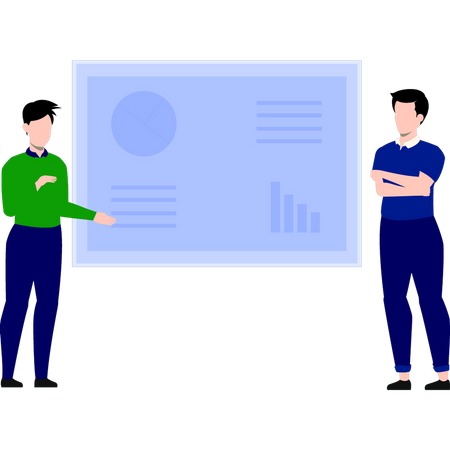 Business people presenting Growth Graph  Illustration