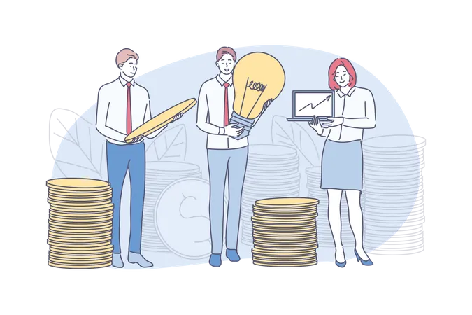 Business people presenting idea  Illustration