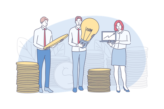 Business people presenting idea  Illustration