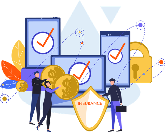 Business people presenting money insurance  Illustration