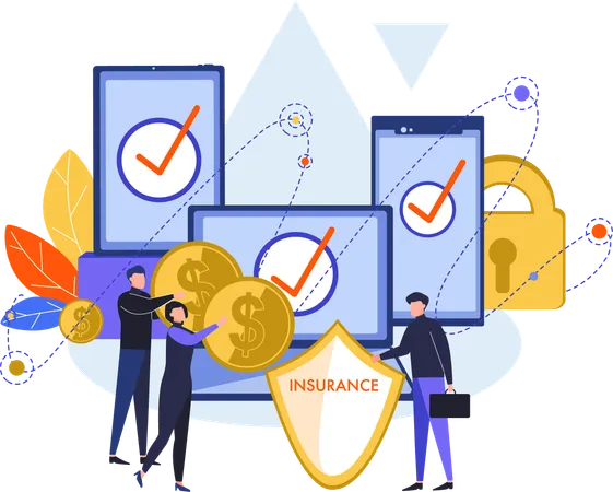 Business people presenting money insurance  Illustration