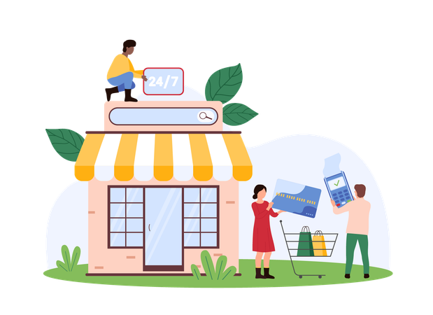 Business people providing customer service  Illustration