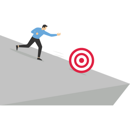 Business people pursue their target  Illustration
