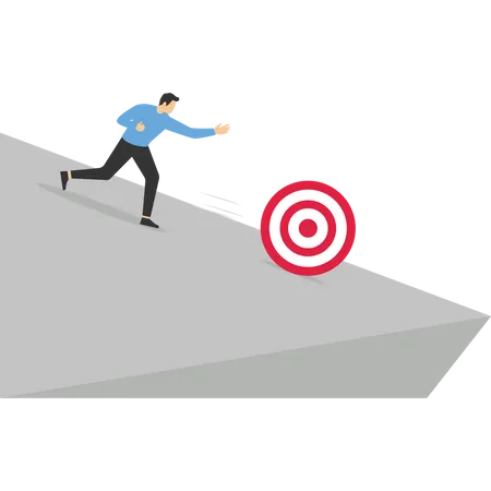 Business people pursue their target  Illustration