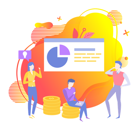 Business people raising fundings  Illustration