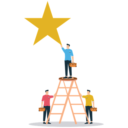 Business people reaching excellence  Illustration