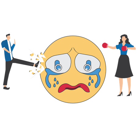 Business people receiving bad review  Illustration