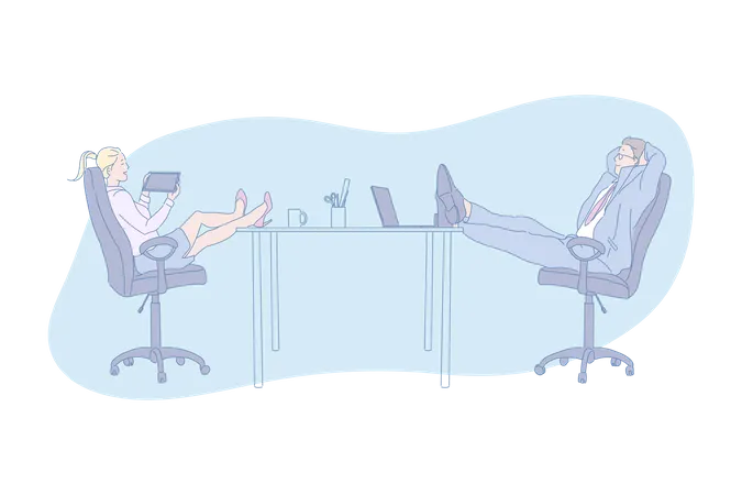Business people relaxing at office  Illustration