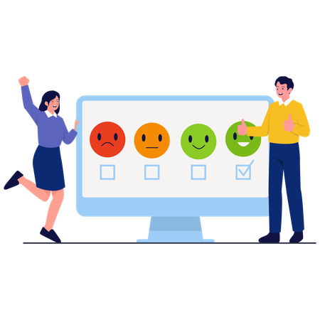 Business people reviews Satisfaction Survey Rating  Illustration