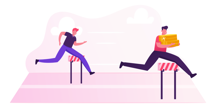 Business People Running Competition  Illustration