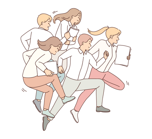 Business people running for success  Illustration