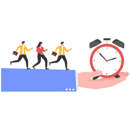 Business people running out of time  Illustration