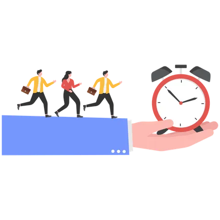 Business people running out of time  Illustration