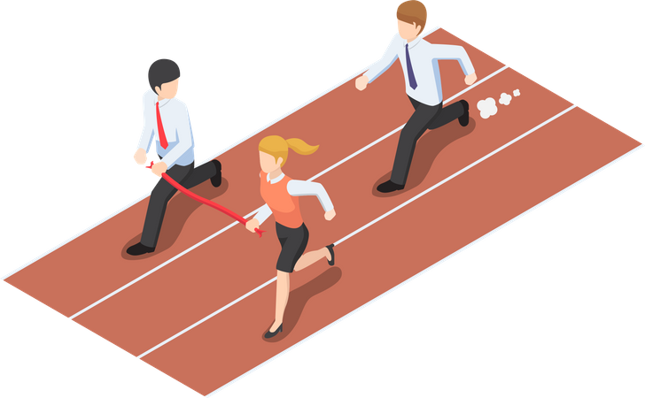 Business people running race competition Illustration
