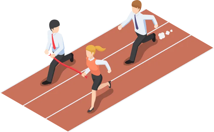 Business people running race competition Illustration