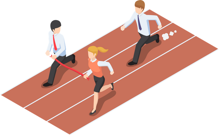 Business people running race competition  Illustration