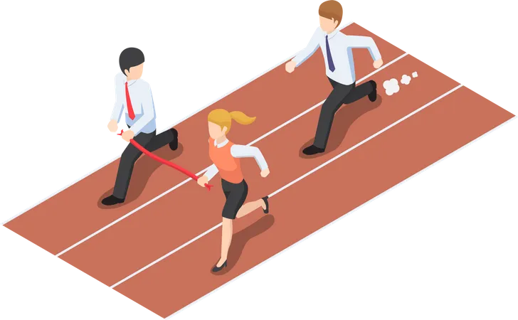 Business people running race competition  Illustration