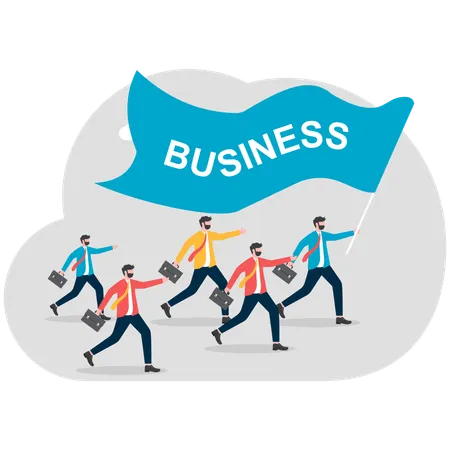 Business people runs for business achievement  Illustration