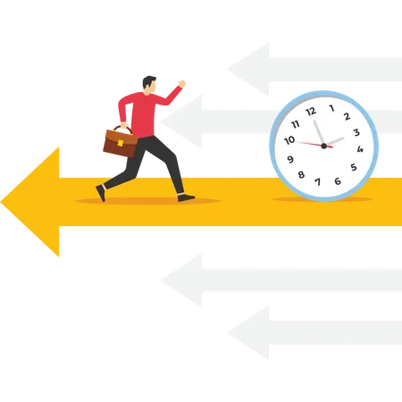 Business people rush to work against time  Illustration