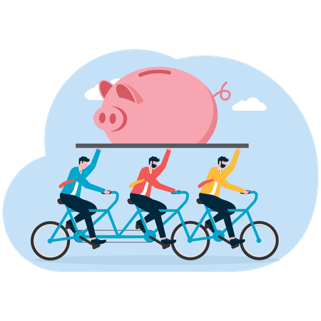 Business people saving money  Illustration