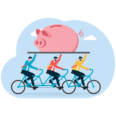 Business people saving money  Illustration