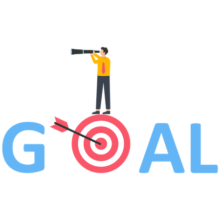 Business people search for a business goal  Illustration
