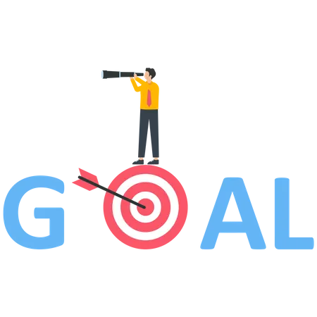 Business people search for a business goal  Illustration