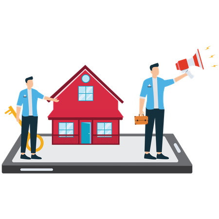 Business people Search for houses  Illustration