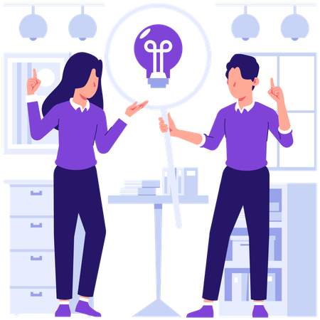 Business people searching for business idea  Illustration