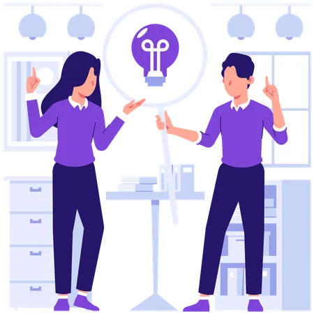 Business people searching for business idea  Illustration