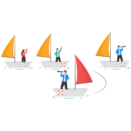 Business people searching for new opportunity  Illustration