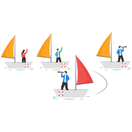 Business people searching for new opportunity  Illustration