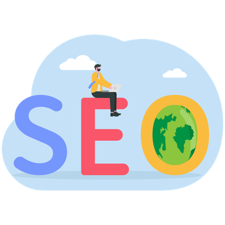 Business people searching Seo analysis  Illustration