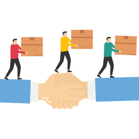 Business people shake hands to help smooth work  Illustration