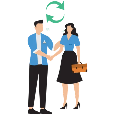 Business people shaking hand  Illustration