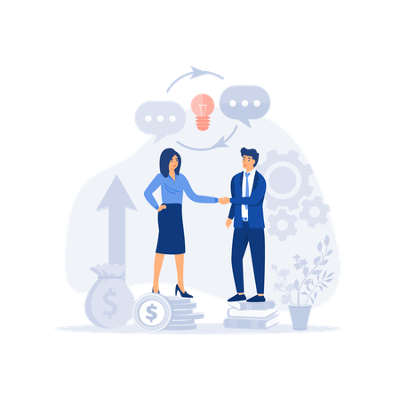 Business people shaking hands venture investment  イラスト