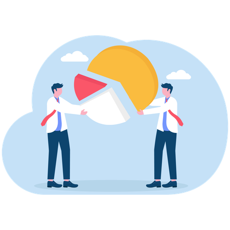 Business people sharing analysis graph  Illustration