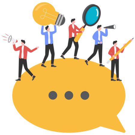 Business people sharing common ideas  Illustration