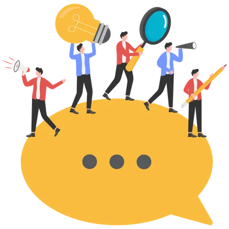 Business people sharing common ideas  Illustration