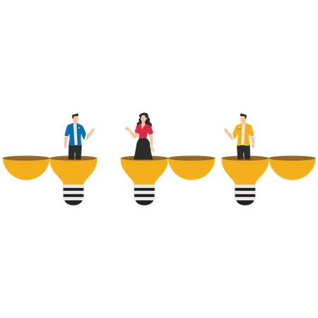 Business people sharing business idea  Illustration