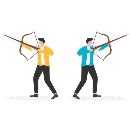 Business people shooting business target  Illustration