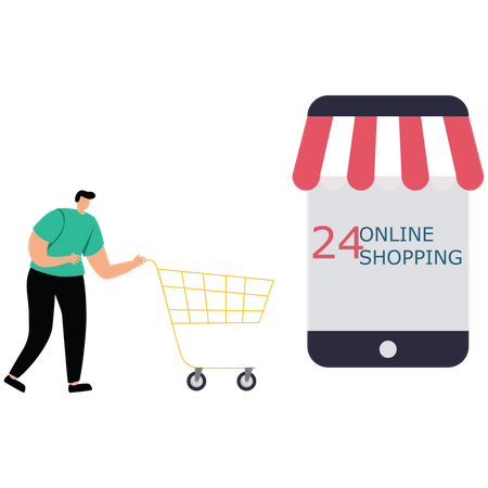 Business people shopping on online  Illustration