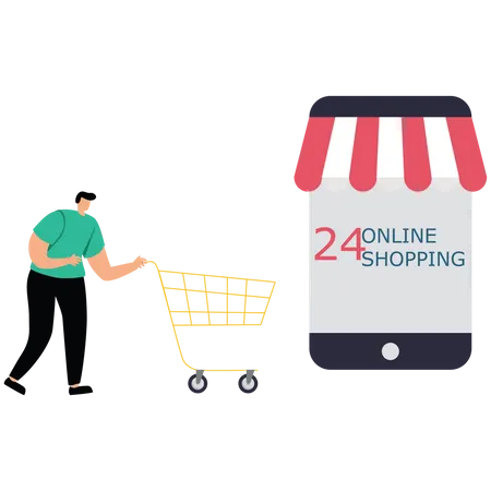 Business people shopping on online  Illustration