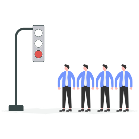 Business people showing alert sign  Illustration